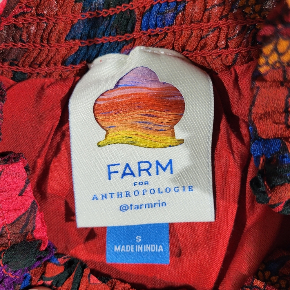 Farm x Anthropologie Smocked Mini Dress Size Small - Picture 9 of 16